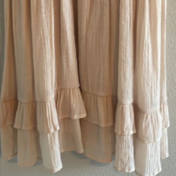 Lace Ruffle Dress Festival Country Concert Cream Mini Size‎ L M Boho Vacation - Picture 6 of 10